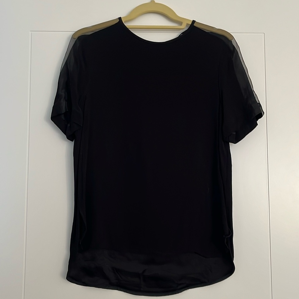 Black Sheer Sleeve Top